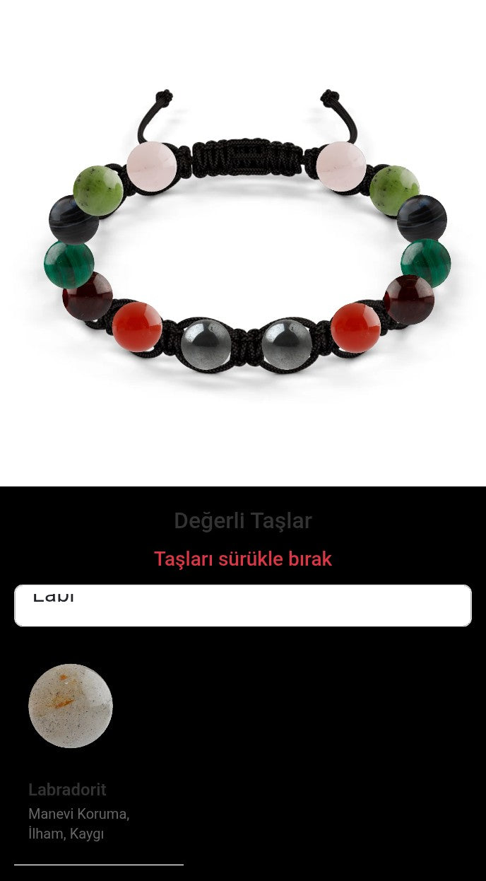Özel Tasarım Makrome Bileklik - 14 Taş - Özel Tasarım Görseli