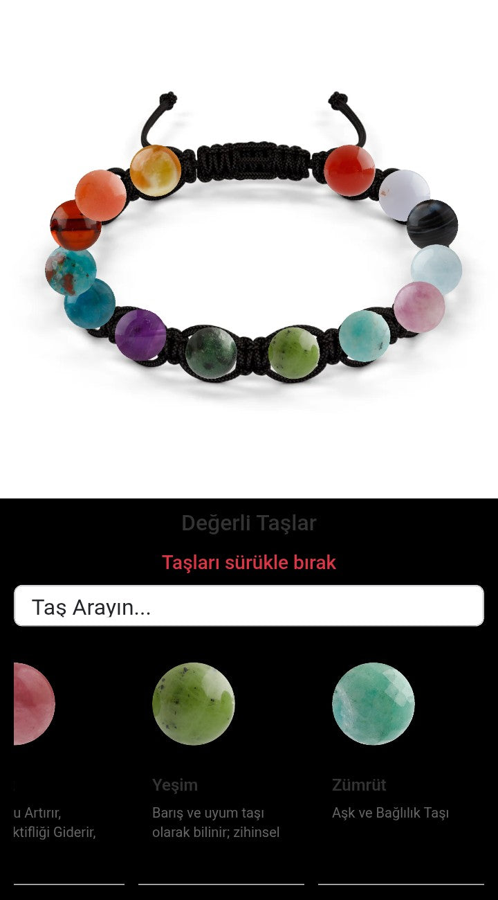 Özel Tasarım Makrome Bileklik - 14 Taş - Özel Tasarım Görseli