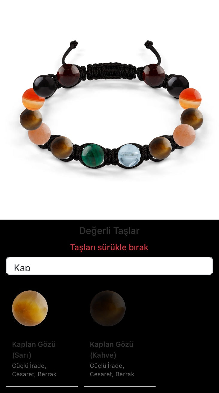 Özel Tasarım Makrome Bileklik - 14 Taş - Özel Tasarım Görseli