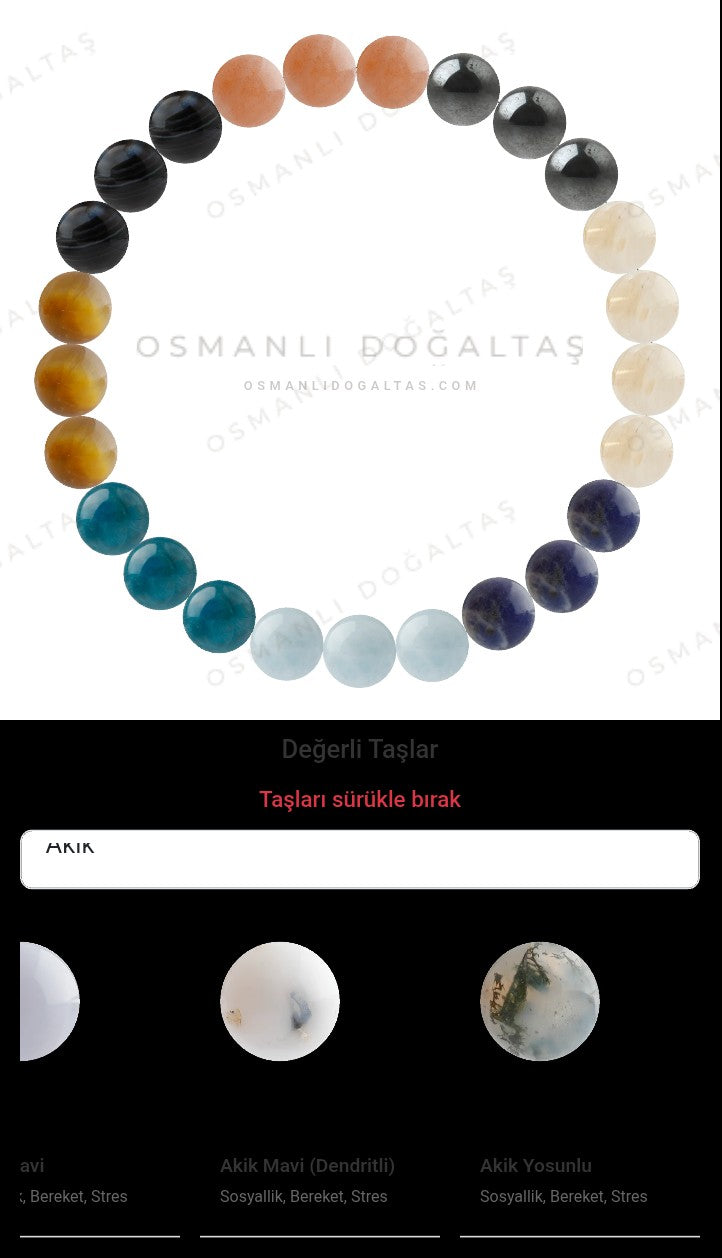 Özel Tasarım Elastik Misineli - 25 Taş - Özel Tasarım Görseli