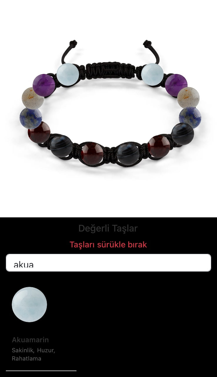 Özel Tasarım Makrome Bileklik - 14 Taş - Özel Tasarım Görseli
