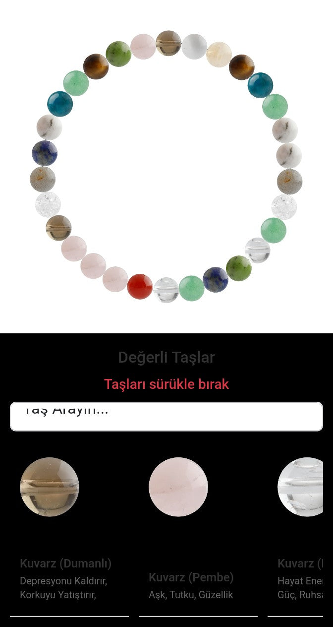 Özel Tasarım Elastik Misineli - 30 Taş - Özel Tasarım Görseli