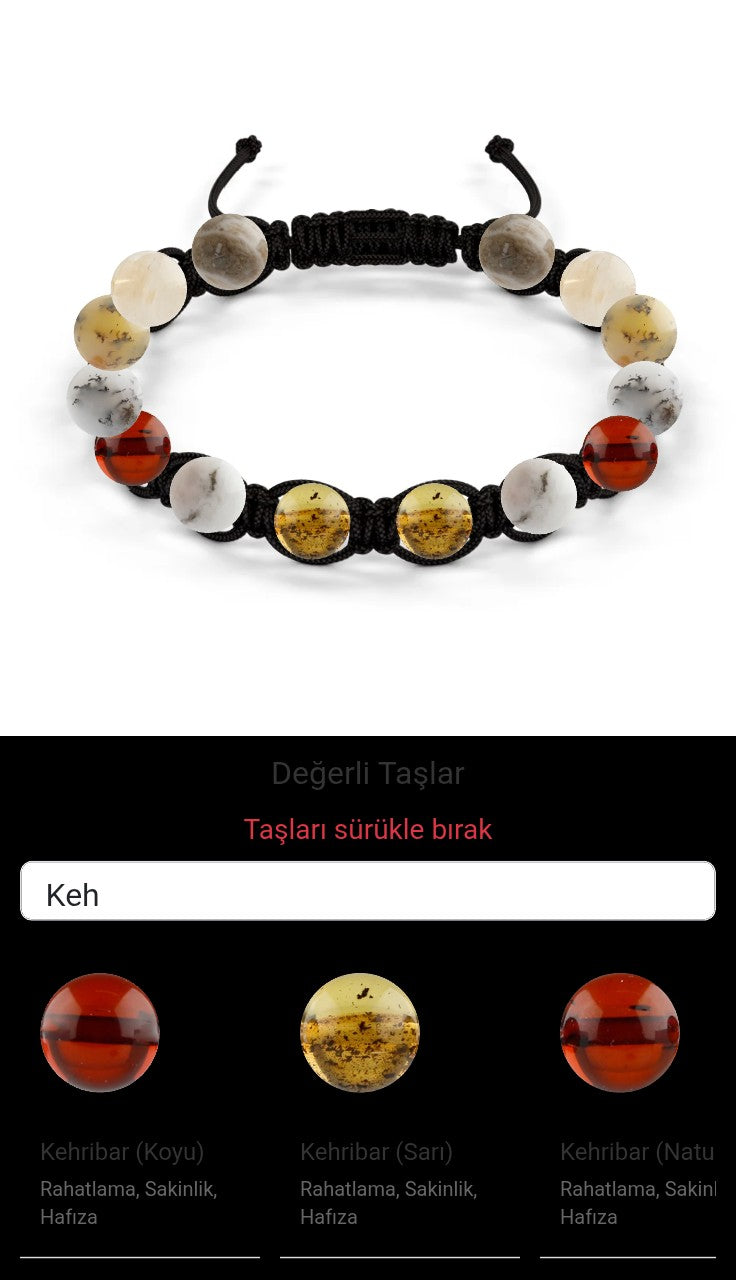 Özel Tasarım Makrome Bileklik - 14 Taş - Özel Tasarım Görseli