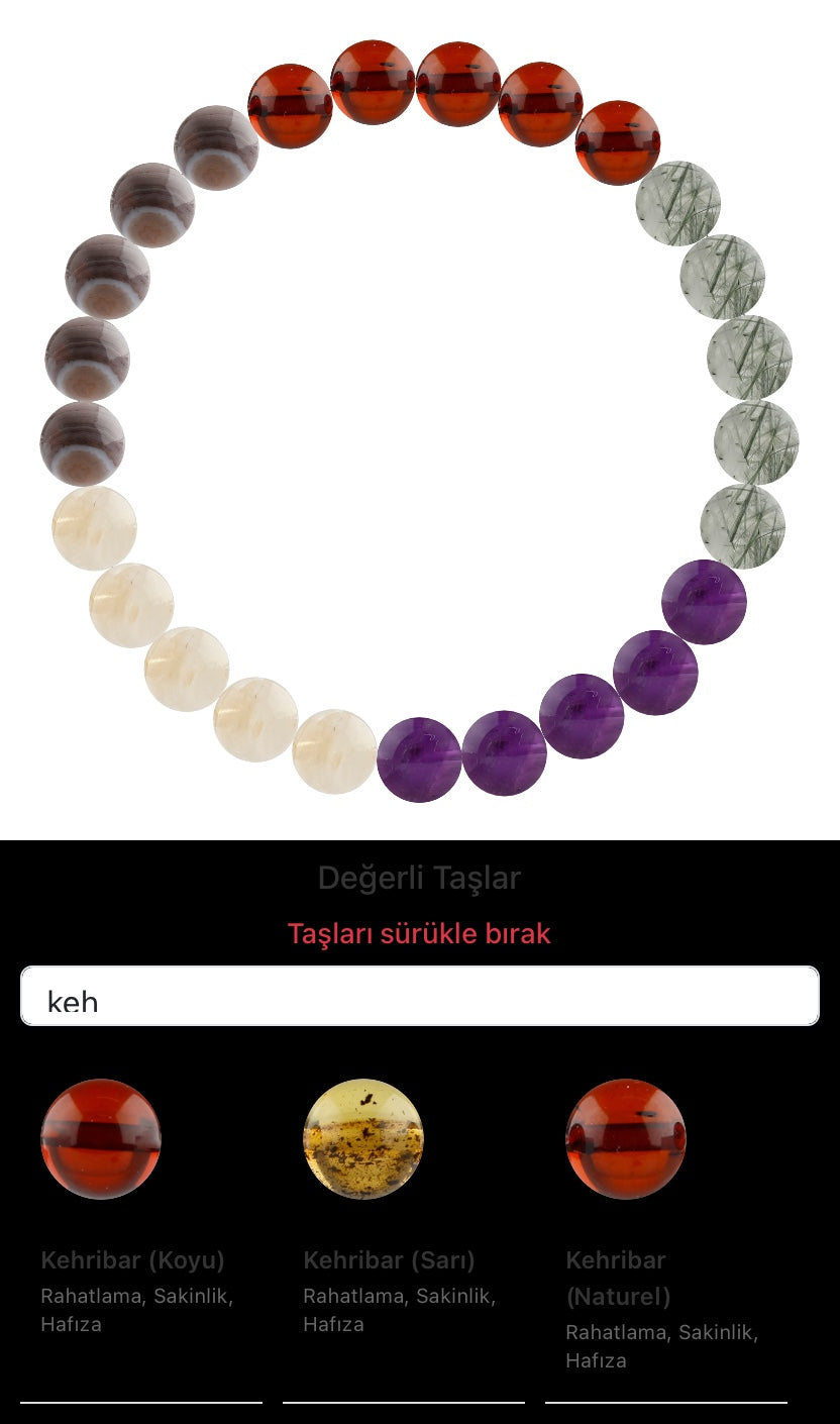 Özel Tasarım Elastik Misineli - 25 Taş - Özel Tasarım Görseli