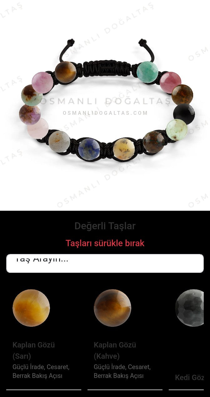 Özel Tasarım Makrome Bileklik - 14 Taş - Özel Tasarım Görseli