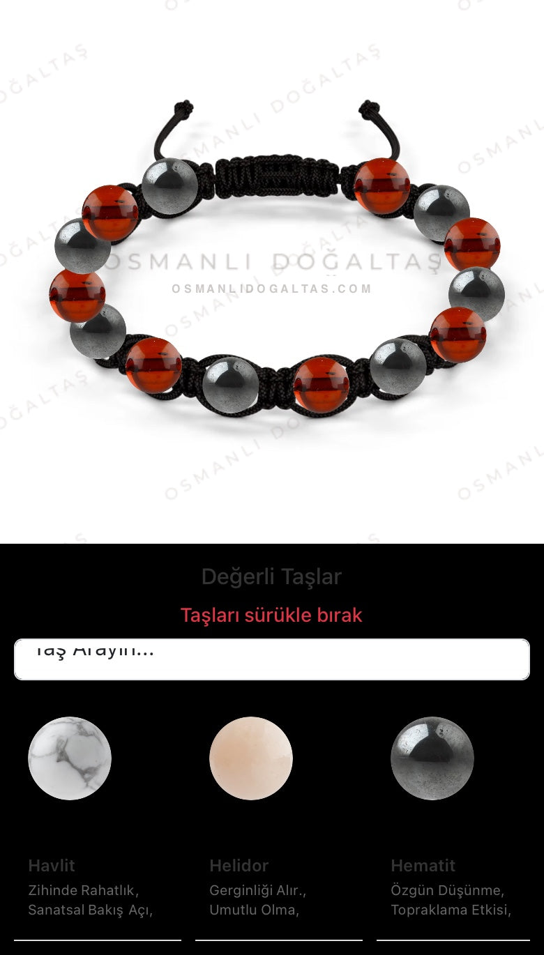 Özel Tasarım Makrome Bileklik - 14 Taş - Özel Tasarım Görseli
