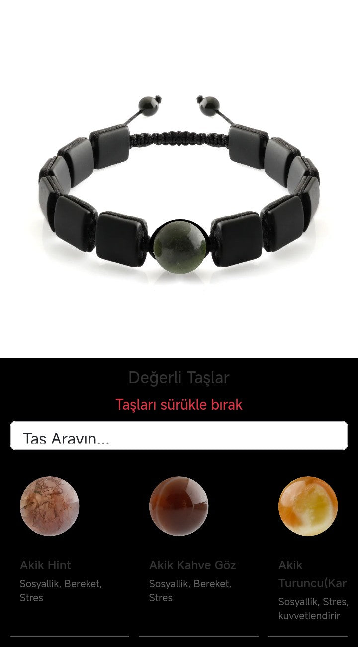 Özel Tasarım Kare Kesim Obsidyen - 1 Taş - Özel Tasarım Görseli