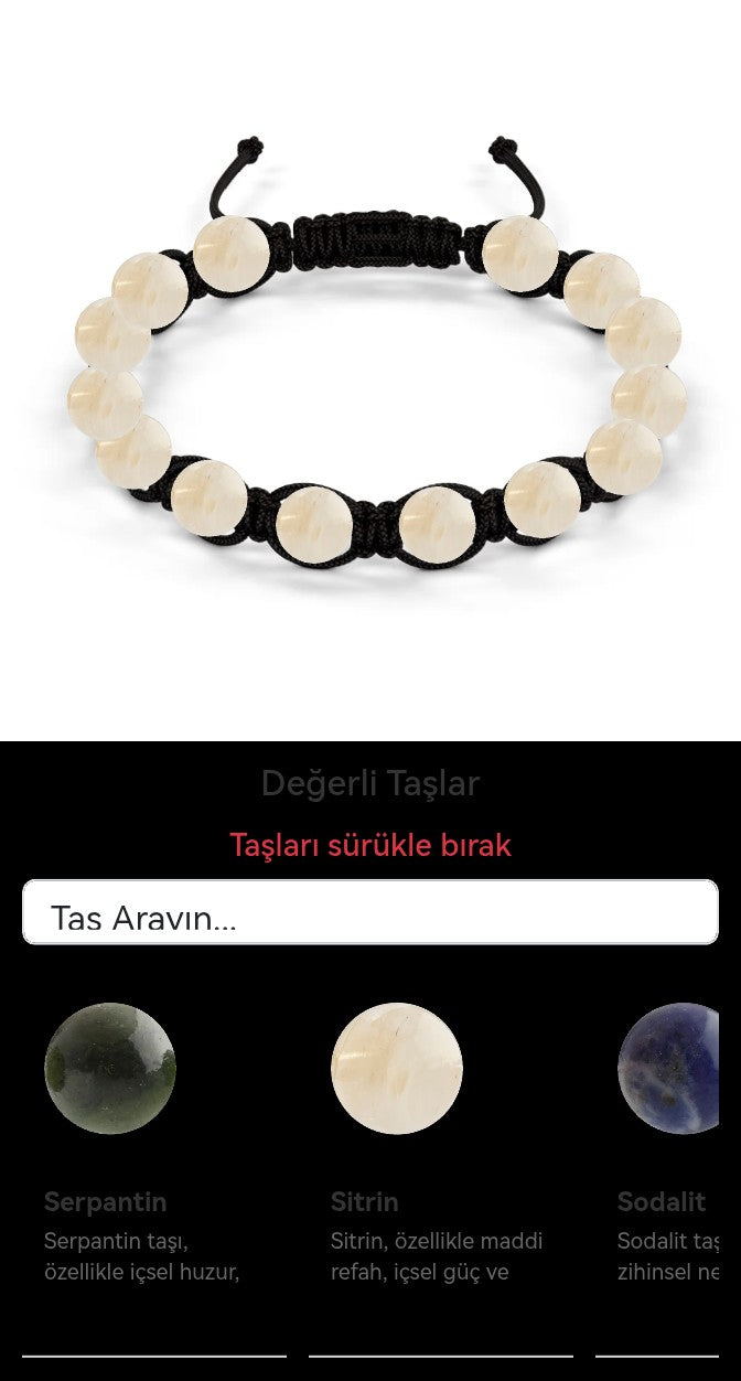 Özel Tasarım Makrome Bileklik - 14 Taş - Özel Tasarım Görseli