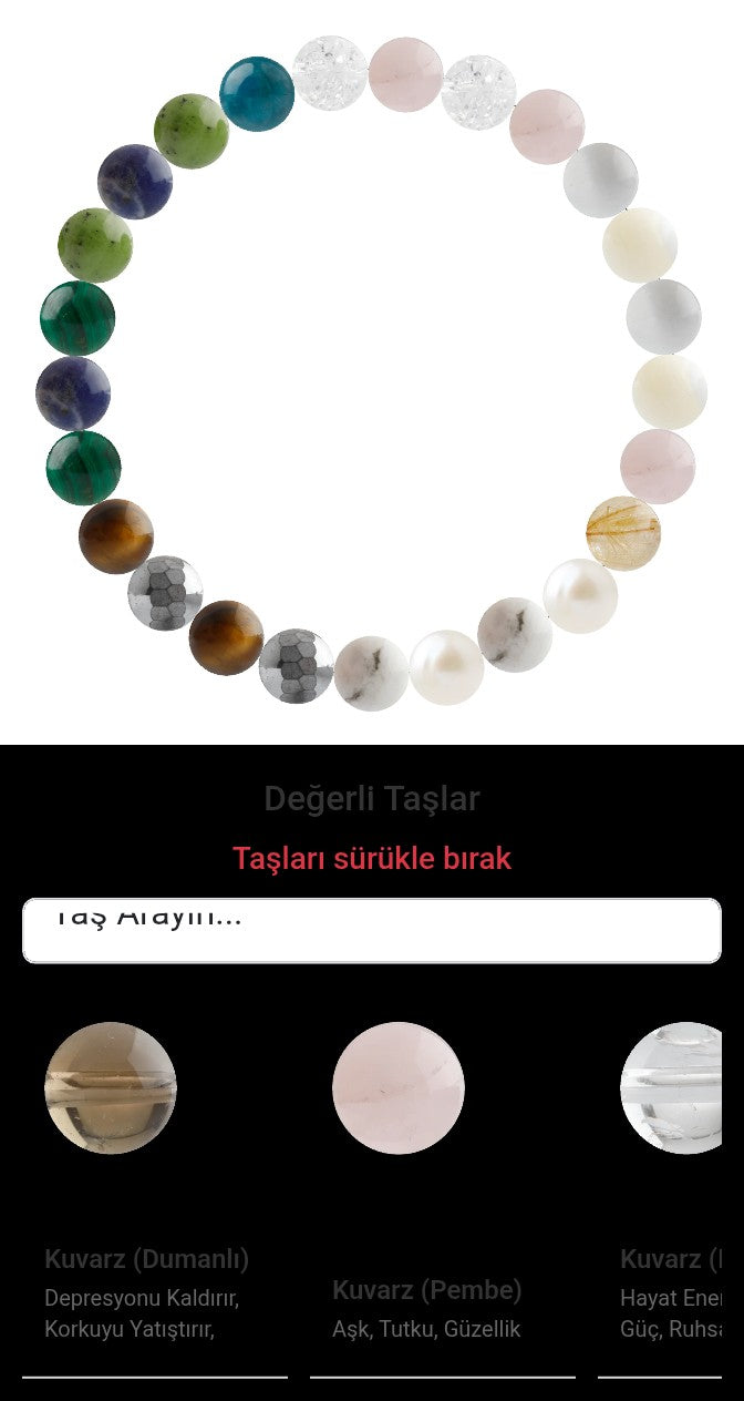 Özel Tasarım Elastik Misineli - 25 Taş - Özel Tasarım Görseli