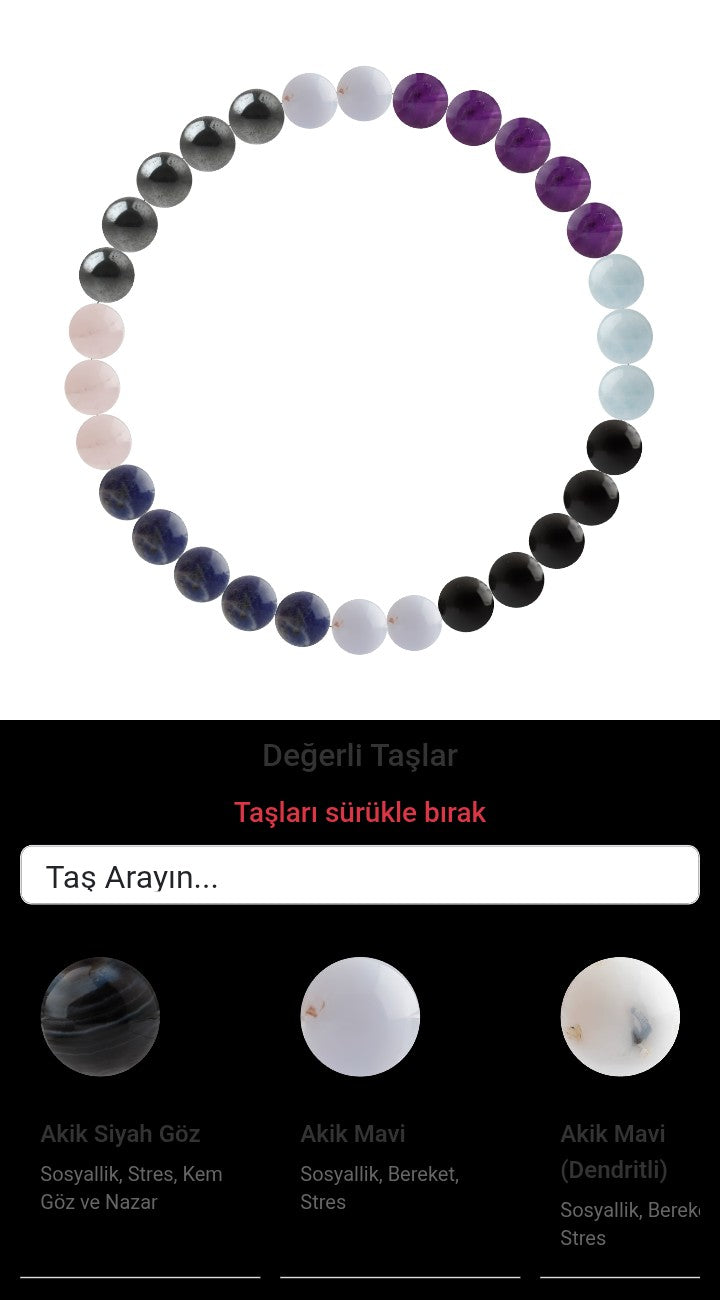 Özel Tasarım Elastik Misineli - 30 Taş - Özel Tasarım Görseli
