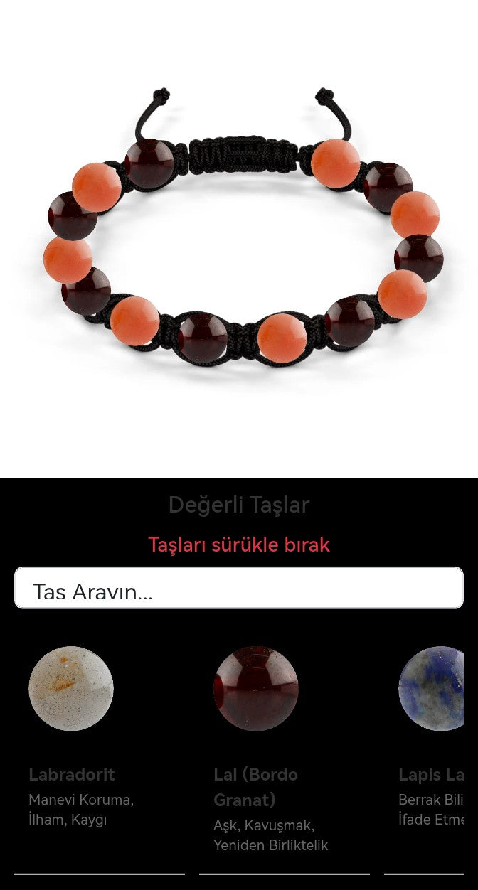 Özel Tasarım Makrome Bileklik - 14 Taş - Özel Tasarım Görseli