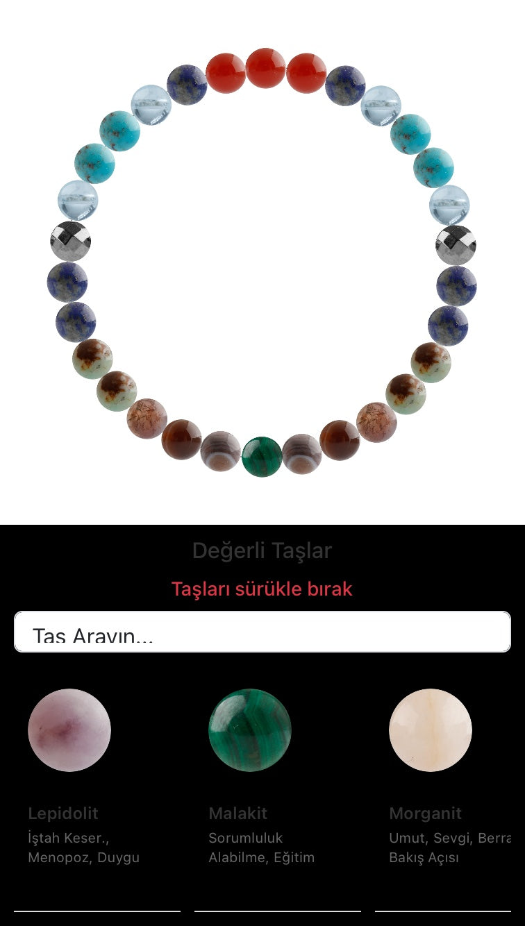Özel Tasarım Elastik Misineli - 30 Taş - Özel Tasarım Görseli