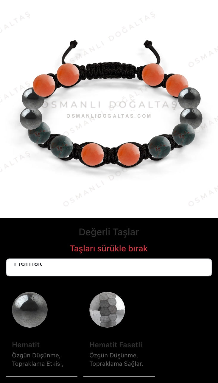 Özel Tasarım Makrome Bileklik - 14 Taş - Özel Tasarım Görseli