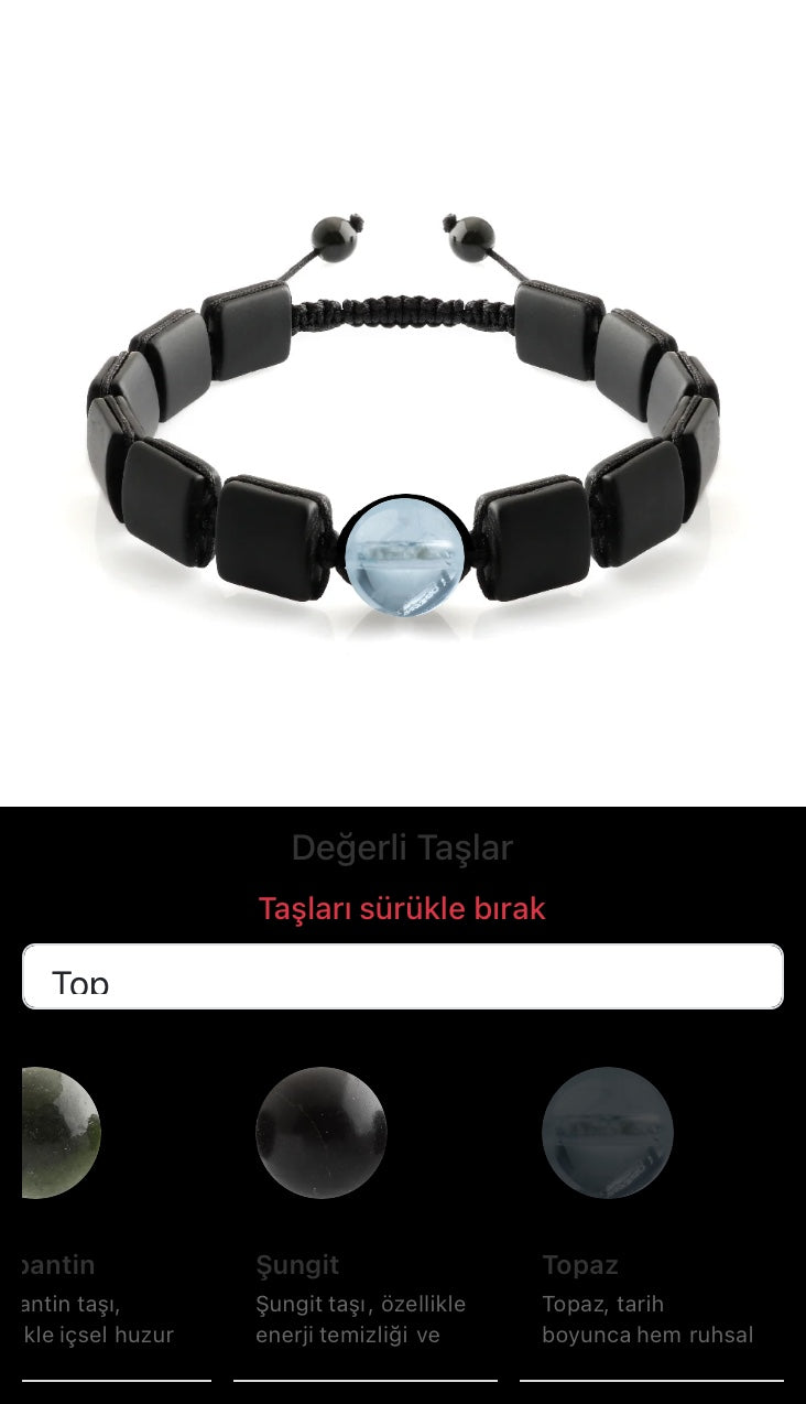 Özel Tasarım Kare Kesim Obsidyen - 1 Taş - Özel Tasarım Görseli