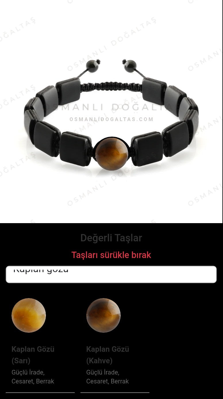 Özel Tasarım Kare Kesim Obsidyen - 1 Taş - Özel Tasarım Görseli