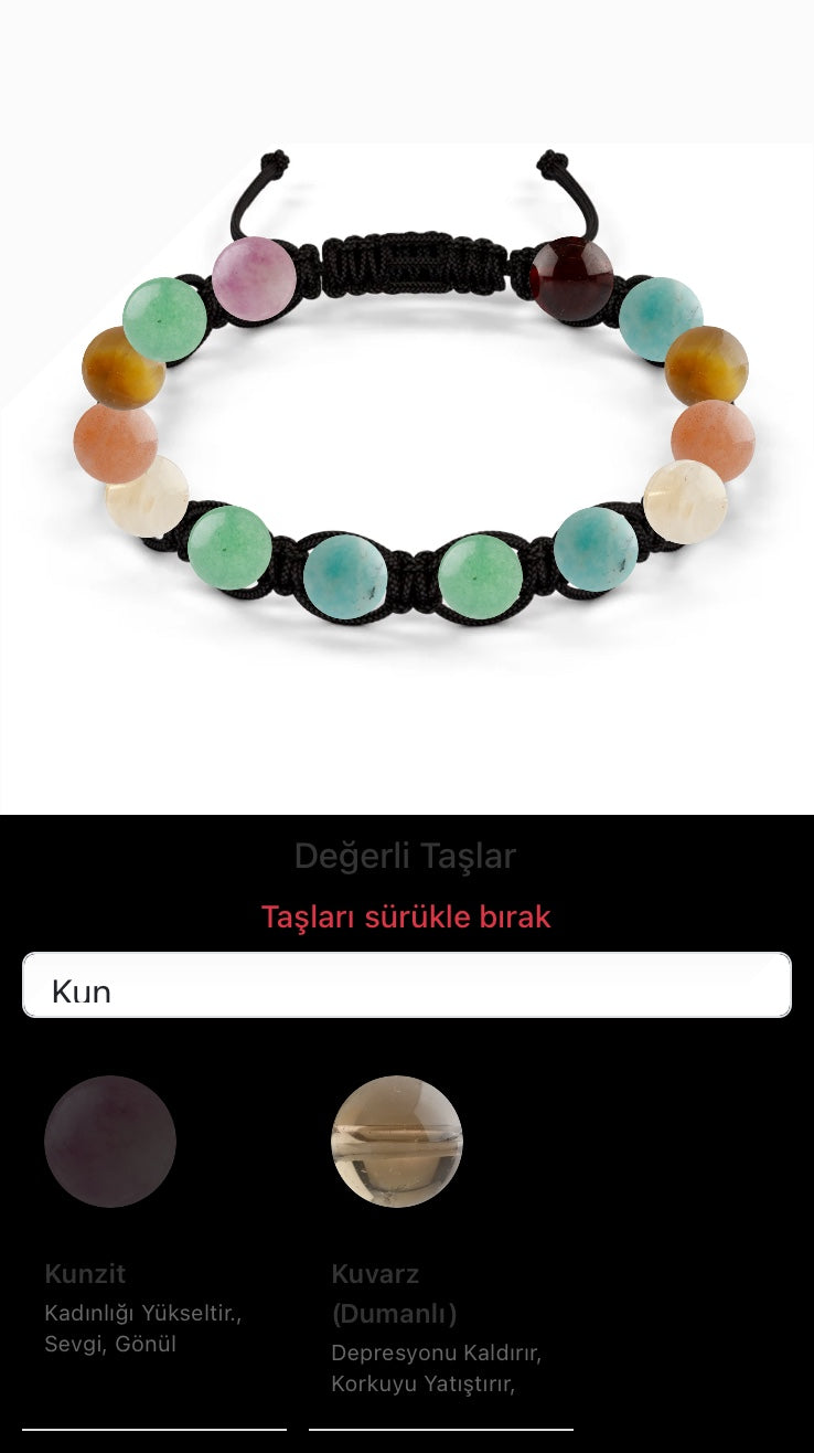 Özel Tasarım Makrome Bileklik - 14 Taş - Özel Tasarım Görseli
