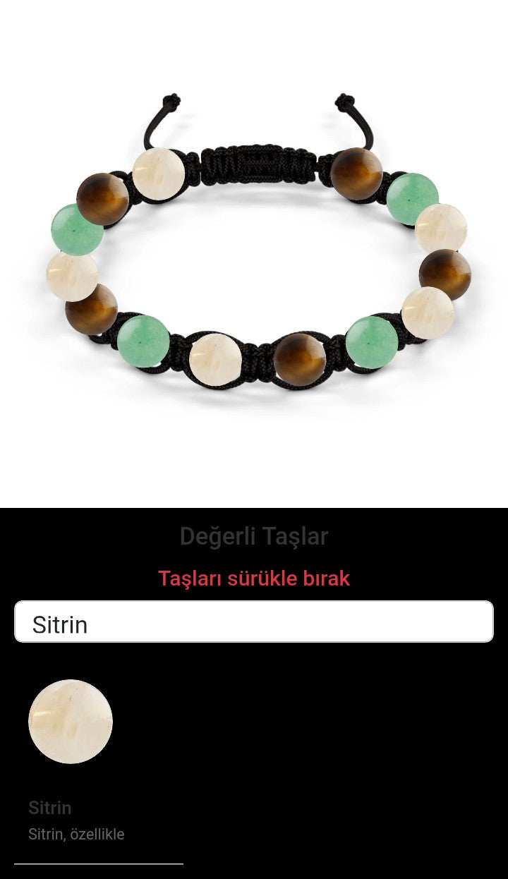 Özel Tasarım Makrome Bileklik - 14 Taş - Özel Tasarım Görseli