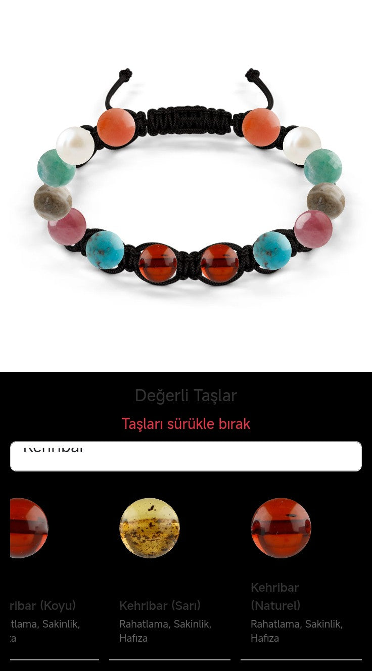 Özel Tasarım Makrome Bileklik - 14 Taş - Özel Tasarım Görseli