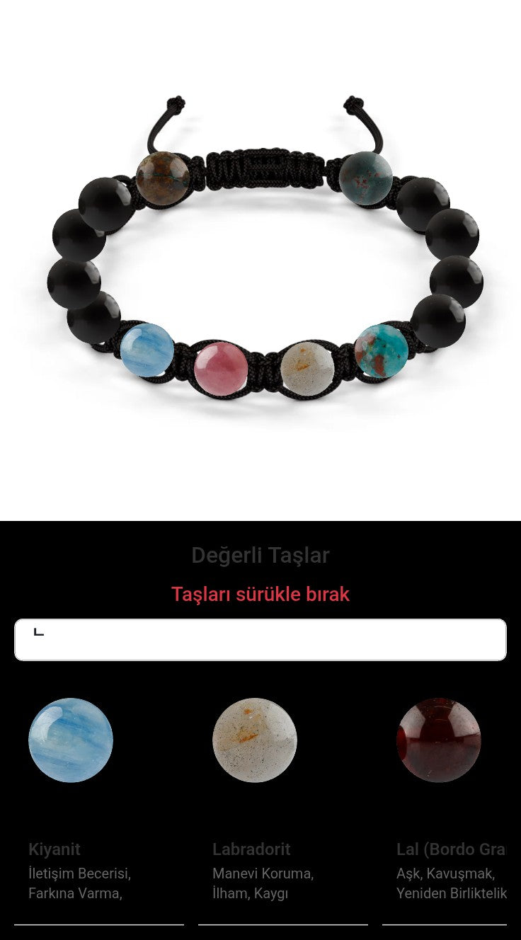 Özel Tasarım Makrome Bileklik - 14 Taş - Özel Tasarım Görseli