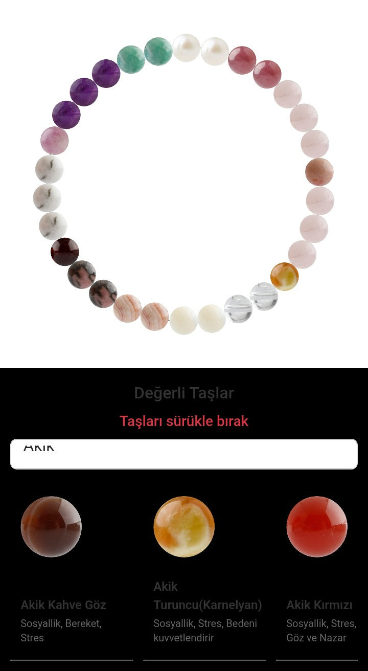 Özel Tasarım Elastik Misineli - 30 Taş - Özel Tasarım Görseli