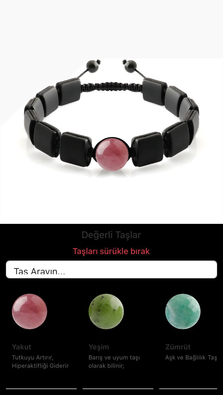 Özel Tasarım Kare Kesim Obsidyen - 1 Taş - Özel Tasarım Görseli
