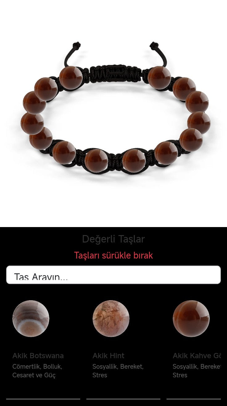 Özel Tasarım Makrome Bileklik - 14 Taş - Özel Tasarım Görseli
