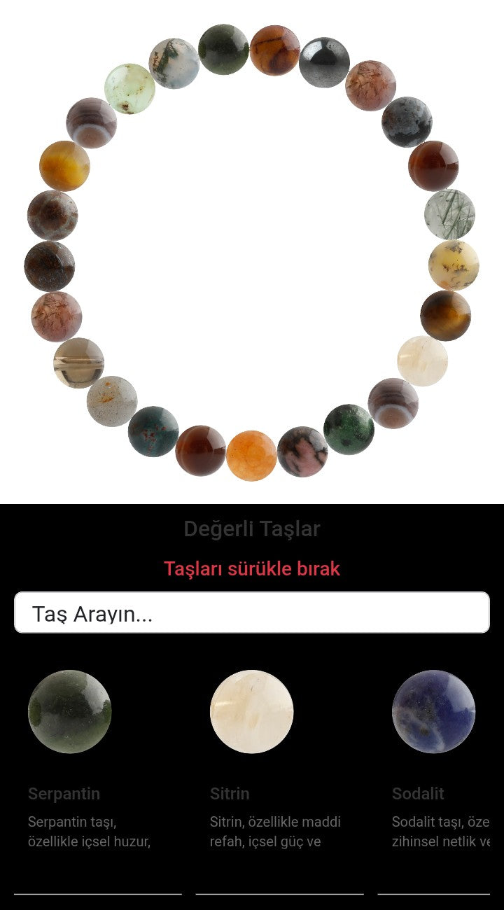 Özel Tasarım Elastik Misineli - 25 Taş - Özel Tasarım Görseli