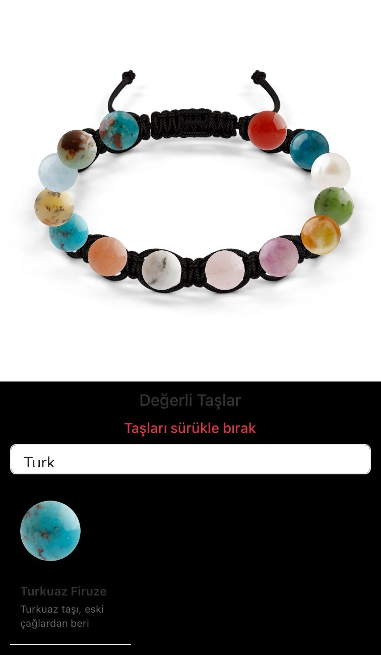 Özel Tasarım Makrome Bileklik - 14 Taş - Özel Tasarım Görseli