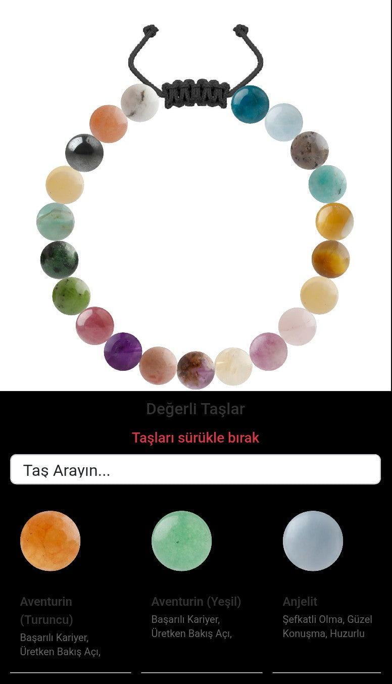 Özel Tasarım Merdiven Kapama Bileklik - 21 Taş - Özel Tasarım Görseli