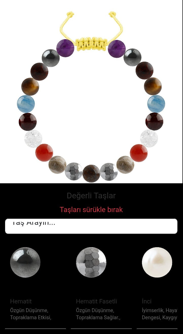 Özel Tasarım Merdiven Kapama Bileklik - 21 Taş - Özel Tasarım Görseli