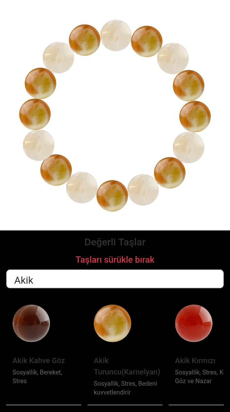 Özel Tasarım Elastik Misineli - 16 Taş - Özel Tasarım Görseli