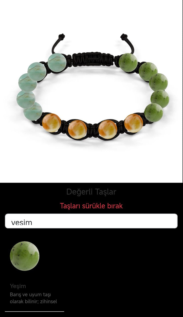 Özel Tasarım Makrome Bileklik - 14 Taş - Özel Tasarım Görseli