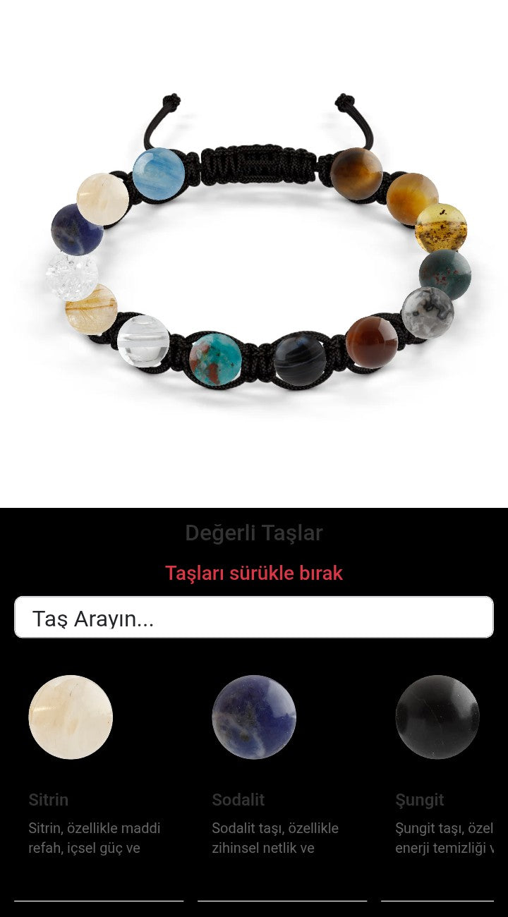 Özel Tasarım Makrome Bileklik - 14 Taş - Özel Tasarım Görseli