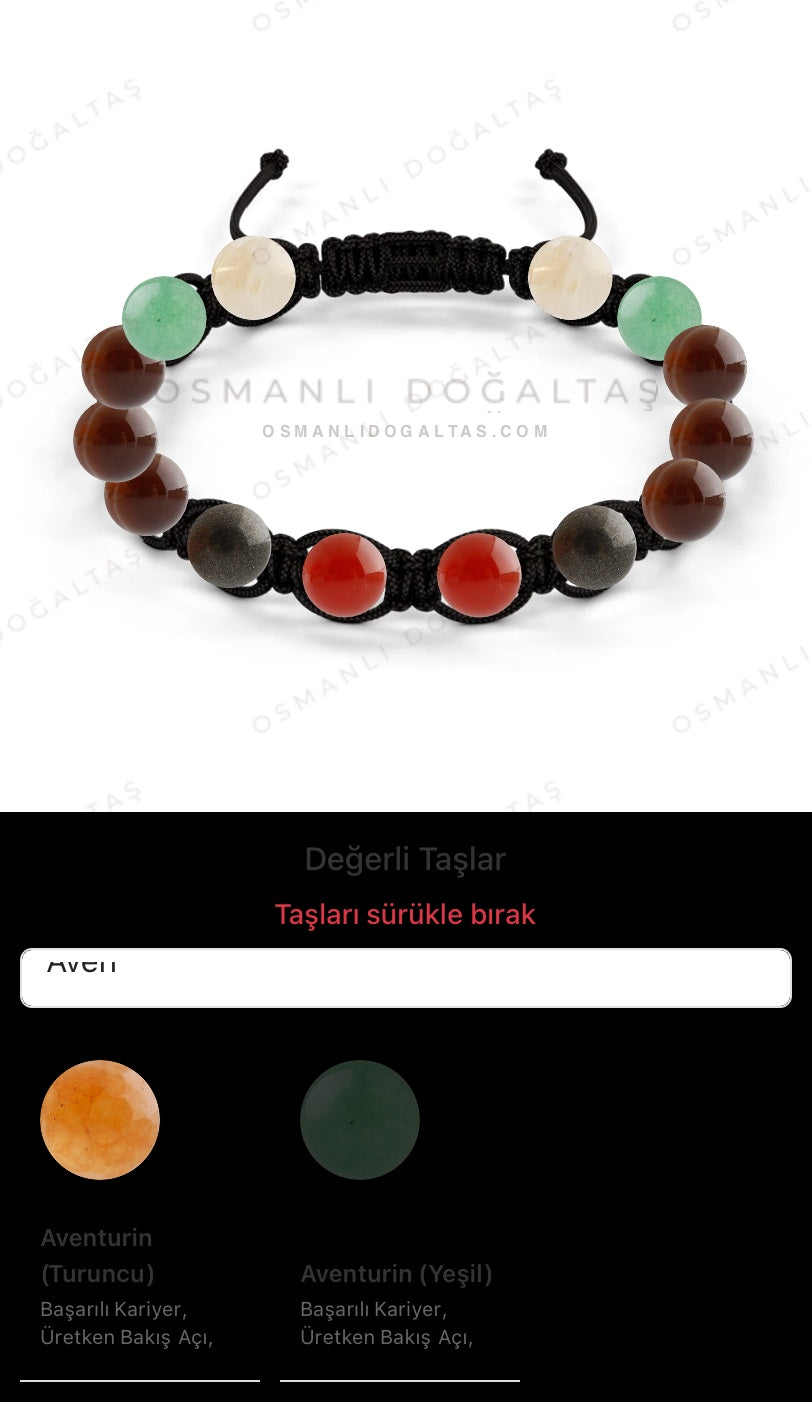 Özel Tasarım Makrome Bileklik - 14 Taş - Özel Tasarım Görseli