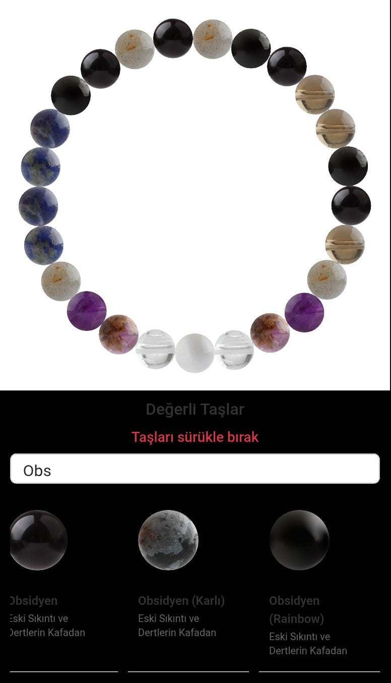 Özel Tasarım Elastik Misineli - 25 Taş - Özel Tasarım Görseli