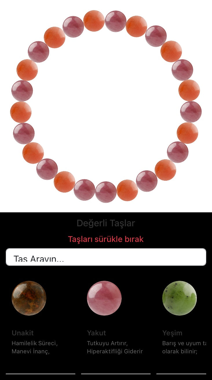 Özel Tasarım Elastik Misineli - 25 Taş - Özel Tasarım Görseli