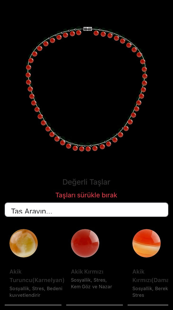 Özel Tasarım Kolye - 50 Taş - Özel Tasarım Görseli