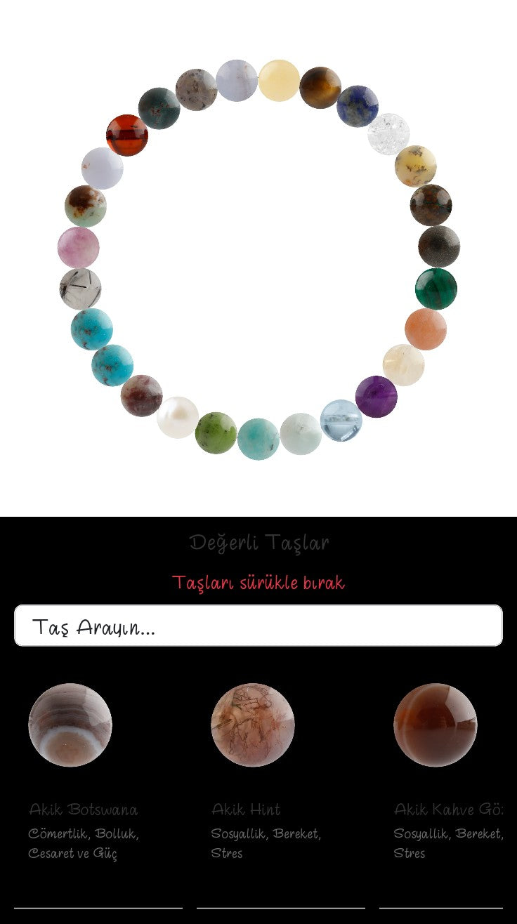 Özel Tasarım Elastik Misineli - 27 Taş - Özel Tasarım Görseli