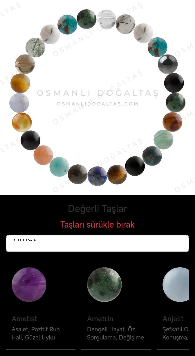 Özel Tasarım Elastik Misineli - 25 Taş - Özel Tasarım Görseli