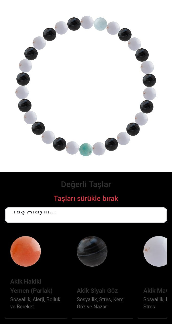 Özel Tasarım Elastik Misineli - 30 Taş - Özel Tasarım Görseli