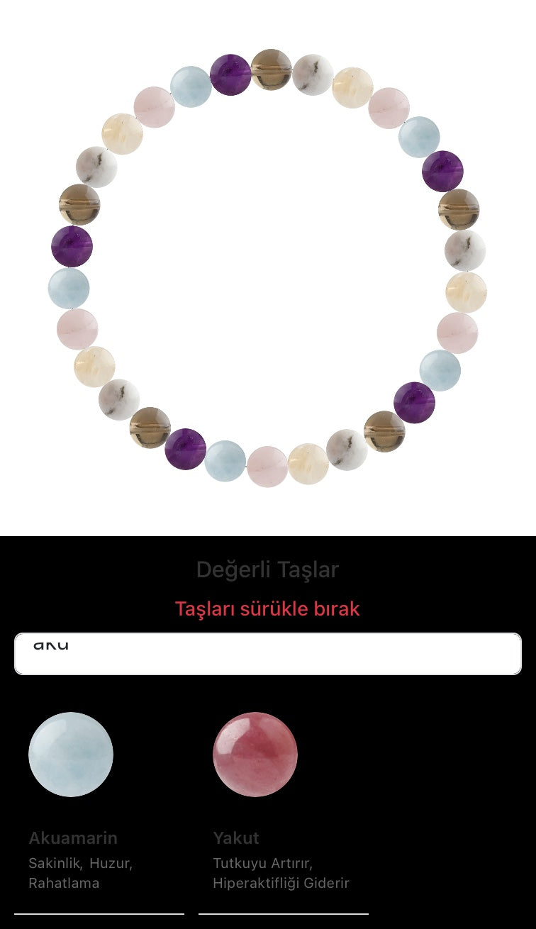 Özel Tasarım Elastik Misineli - 30 Taş - Özel Tasarım Görseli