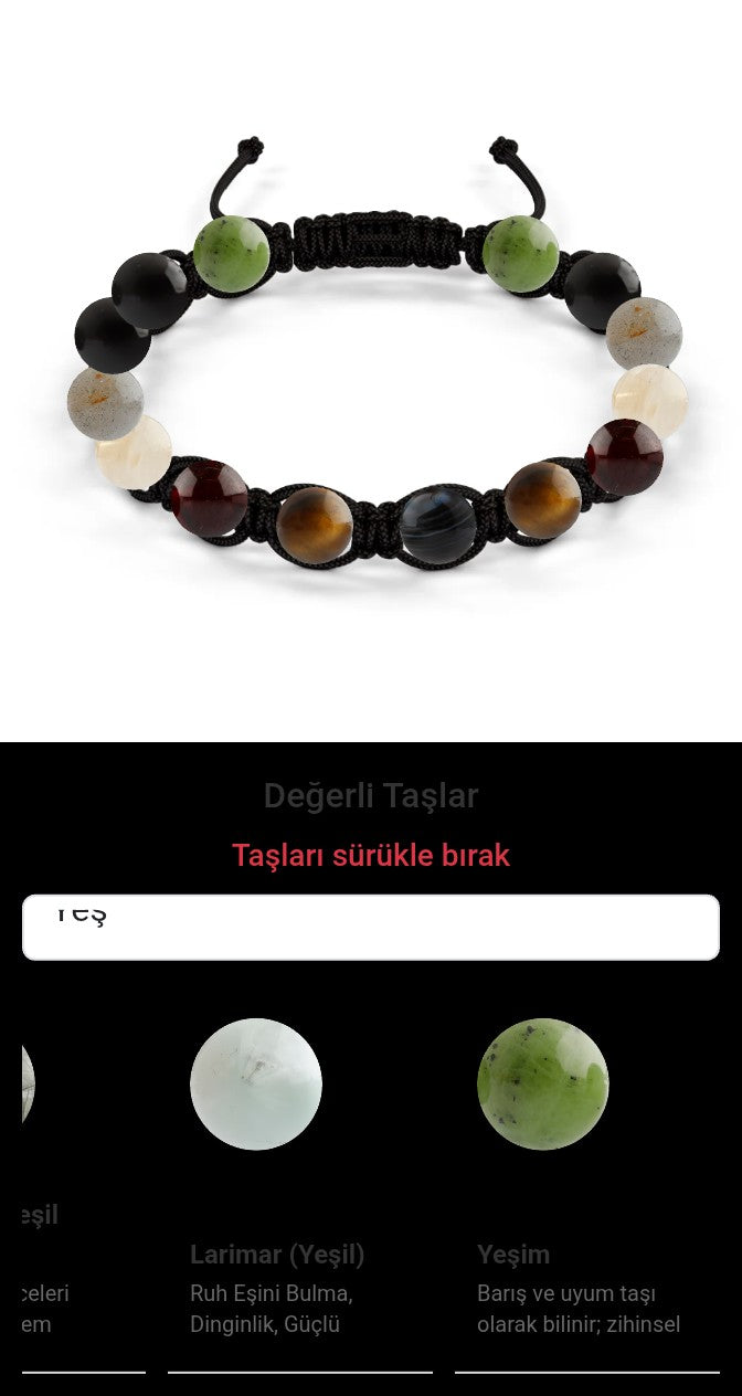 Özel Tasarım Makrome Bileklik - 14 Taş - Özel Tasarım Görseli