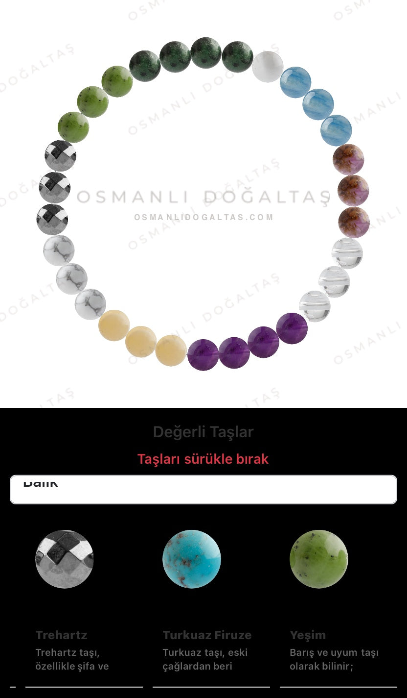 Özel Tasarım Elastik Misineli - 30 Taş - Özel Tasarım Görseli