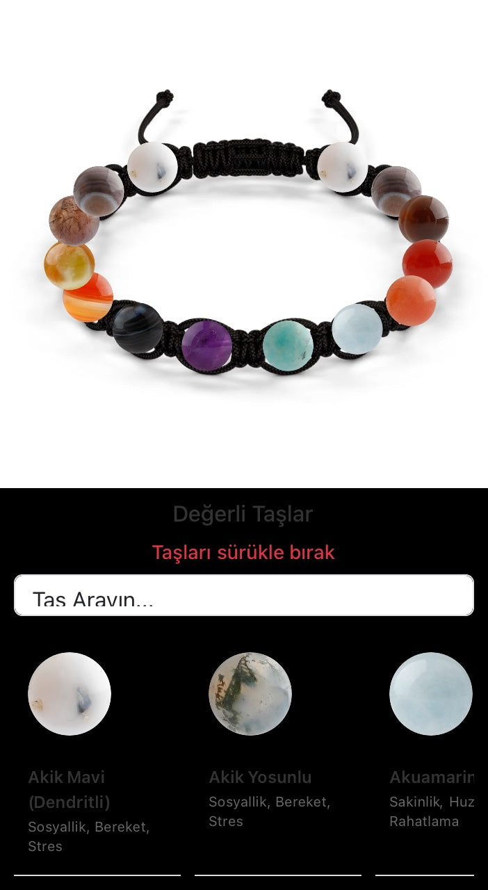 Özel Tasarım Makrome Bileklik - 14 Taş - Özel Tasarım Görseli
