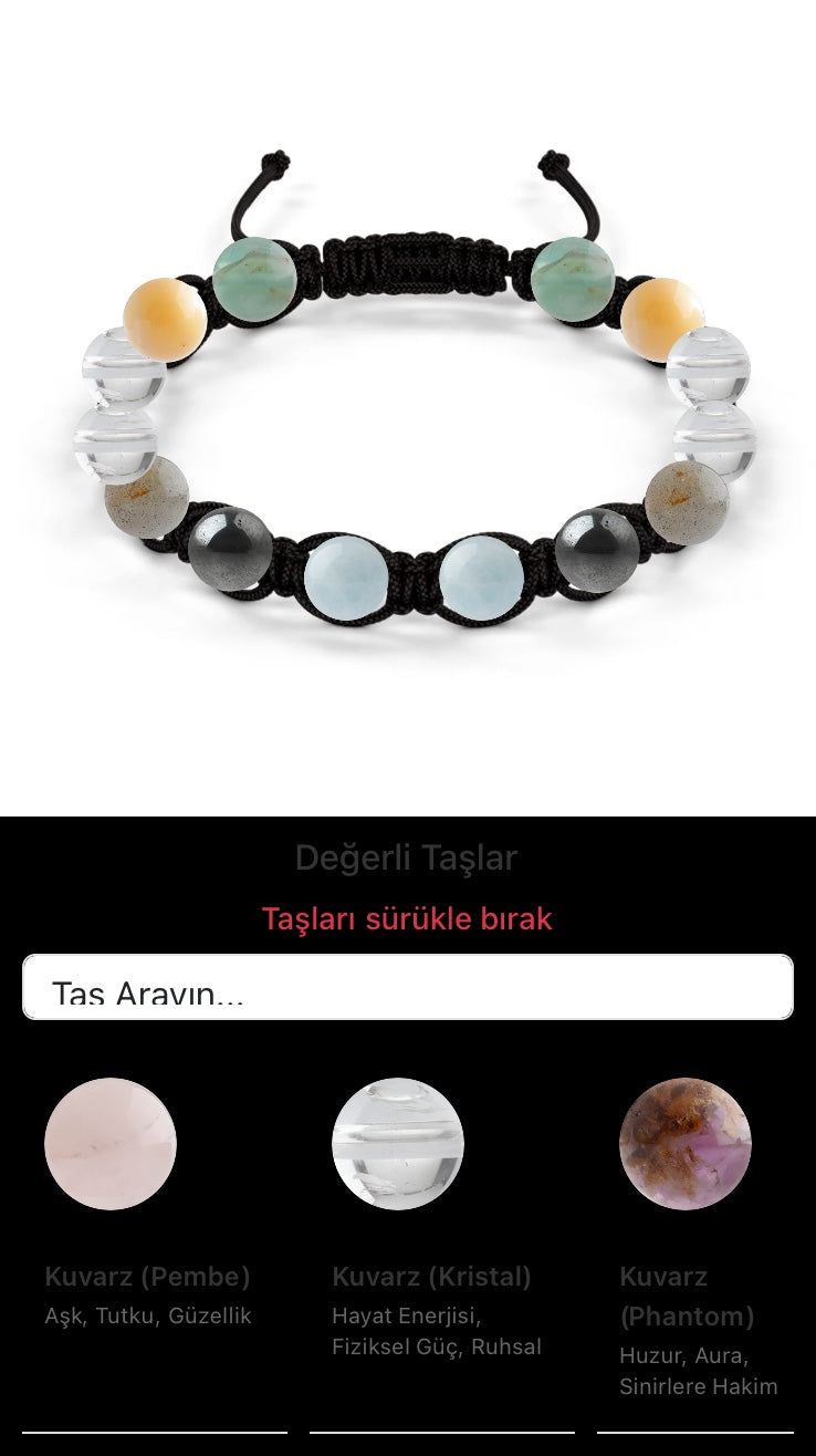 Özel Tasarım Makrome Bileklik - 14 Taş - Özel Tasarım Görseli