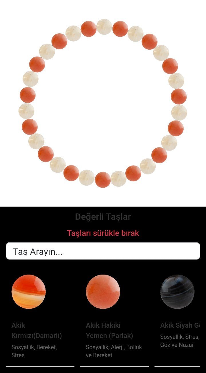 Özel Tasarım Elastik Misineli - 30 Taş - Özel Tasarım Görseli