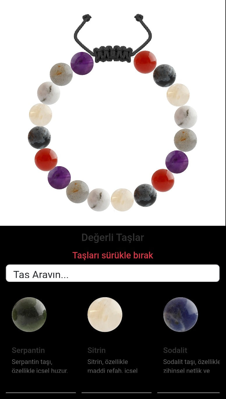 Özel Tasarım Merdiven Kapama Bileklik - 18 Taş - Özel Tasarım Görseli