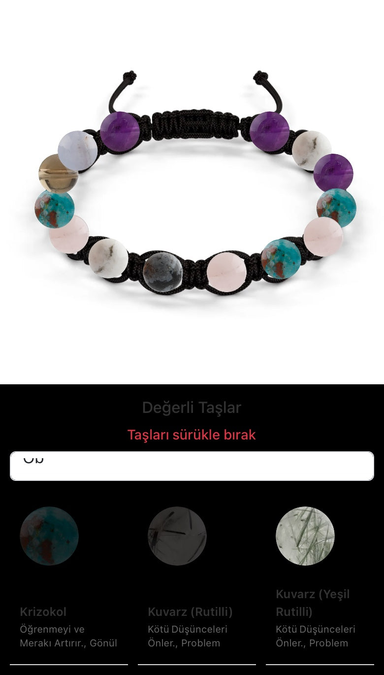 Özel Tasarım Makrome Bileklik - 11 Taş - Özel Tasarım Görseli