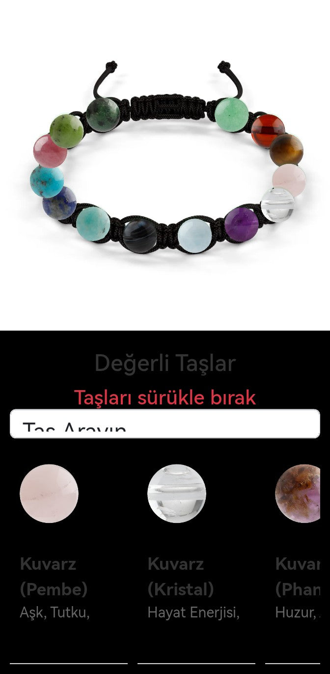 Özel Tasarım Makrome Bileklik - 14 Taş - Özel Tasarım Görseli