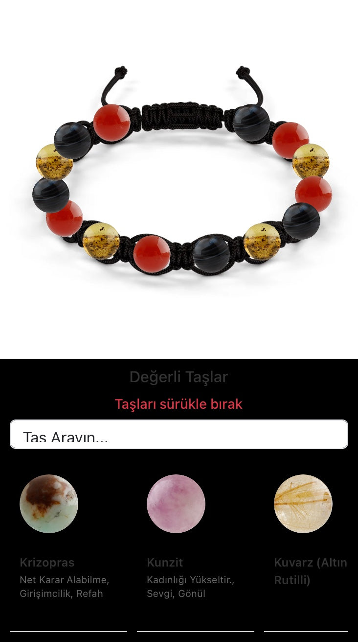 Özel Tasarım Makrome Bileklik - 14 Taş - Özel Tasarım Görseli